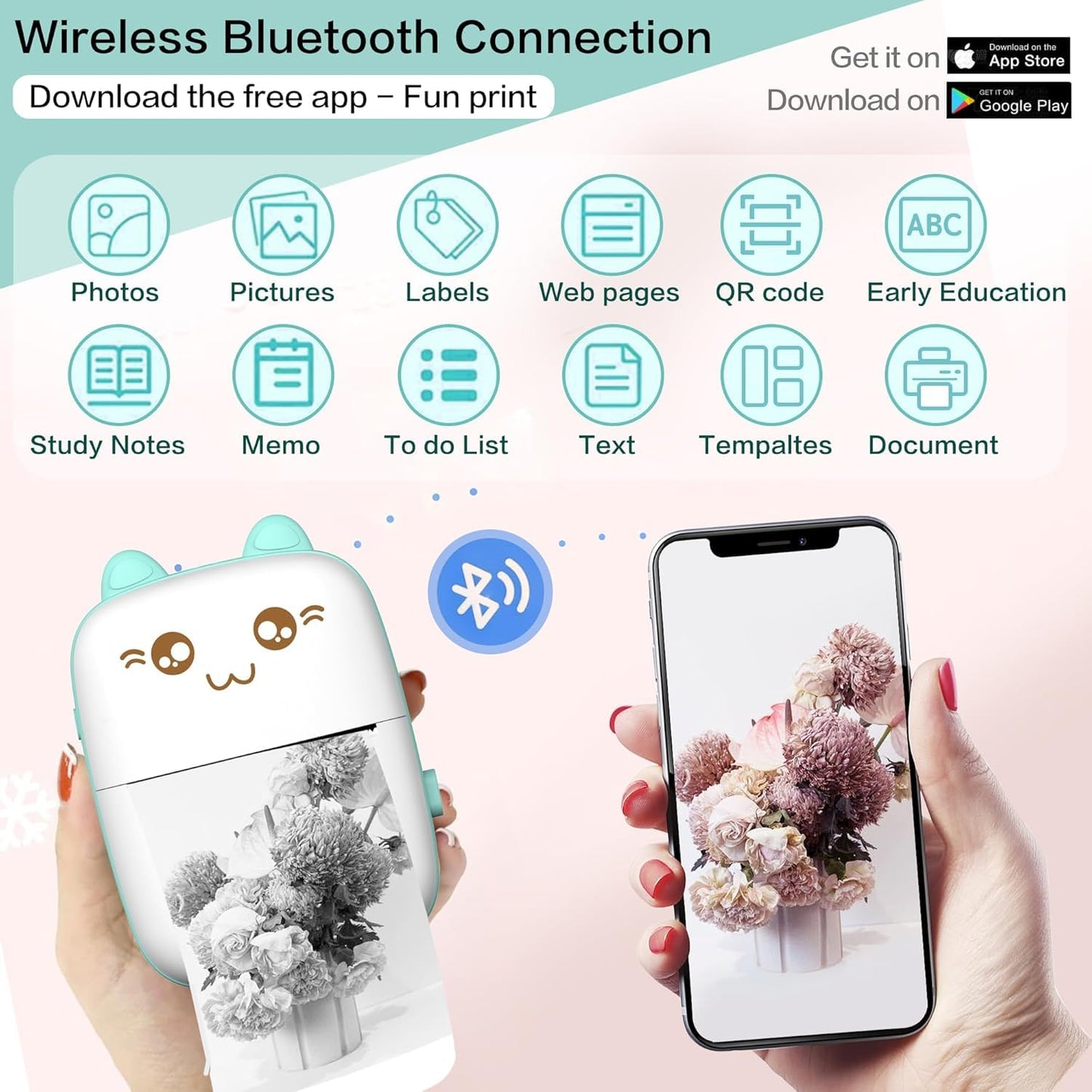 PACK CREATIVO: Mini Impresora Gatito + 500 Plantillas + Envío GRATIS a todo Ecuador