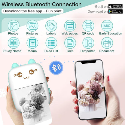 PACK CREATIVO: Mini Impresora Gatito + 500 Plantillas + Envío GRATIS a todo Ecuador