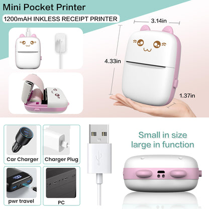 PACK CREATIVO: Mini Impresora Gatito + 500 Plantillas + Envío GRATIS a todo Ecuador
